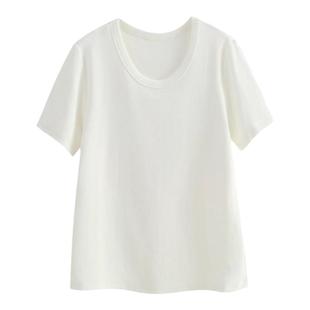 【水滴U领T】克重螺纹纯棉短袖t恤女ins潮女春夏上衣宽松打底衫女