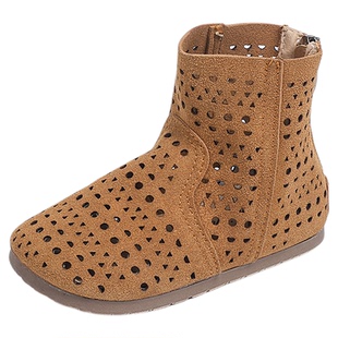 女童短靴2026春夏新款儿童镂空透气靴子小女孩洋气皮鞋软底马丁靴