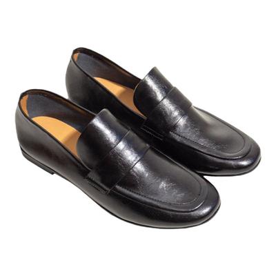 L'aise软底真皮圆头平底乐福鞋