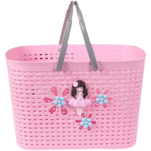 浴筐收纳购物篮塑料手提篮沐浴收纳篮篮子浴室超市篮大小号野餐篮