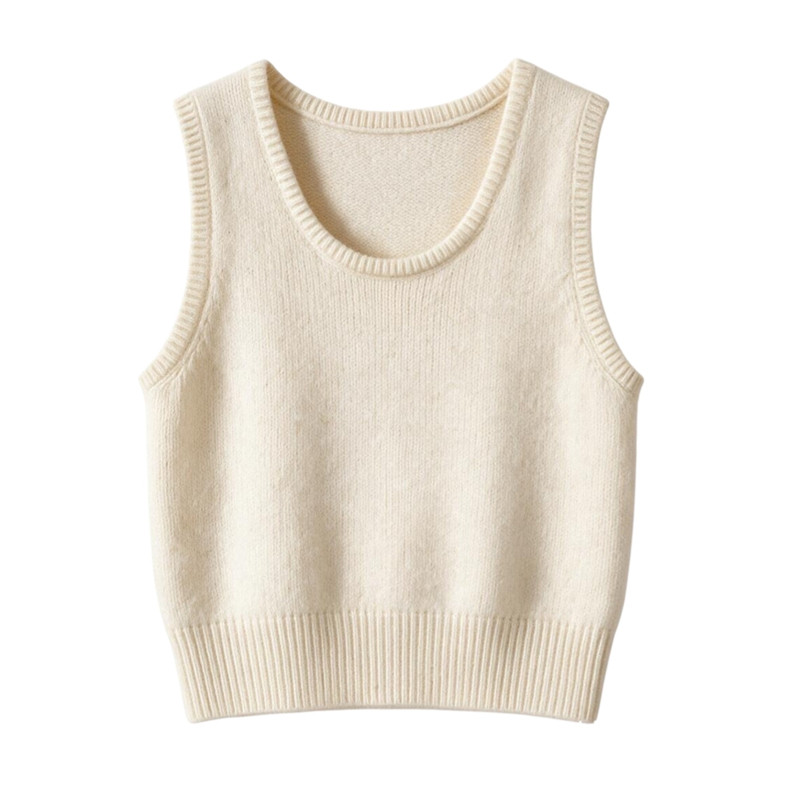 2026秋冬新款针织衫叠穿短款无袖纯色吊带马甲韩系甜美女装上衣
