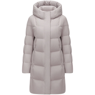 坦博尔连帽中长款羽绒服女中老年妈妈款加厚保暖外套商场同款冬装