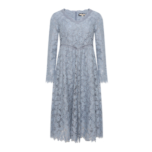 【蕾丝】GEGINA吉吉娜新款高档刺绣绣花连衣裙中长款女裙商场同款