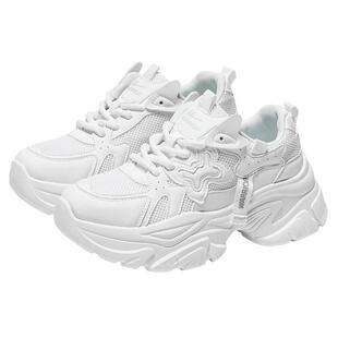 回力老爹鞋女款增高厚底2026新款春季网面透气运动鞋女休闲小白鞋