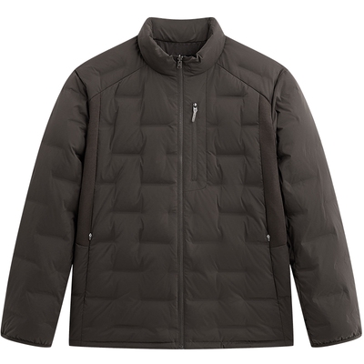 太平鸟男装羽绒服冬季压胶衬衫外套90白鸭绒休闲衬衫轻羽绒外套