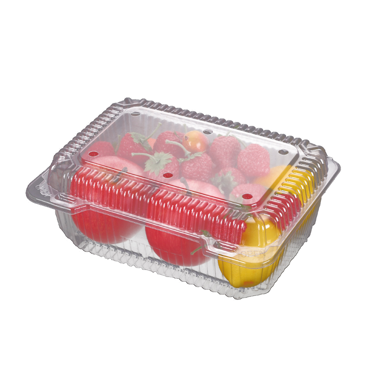 一次性水果盒打包外卖盒透明塑料长方形带盖草莓包装盒一斤两斤装