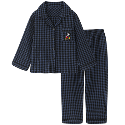 2025新款卡通格子睡衣女款春秋季长袖长裤可外穿梭织棉家居服套装