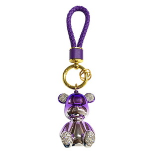 高档轻奢镶钻小熊钥匙扣高级感时尚女生汽车钥匙链精致饰品包挂件