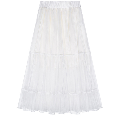 落落狷介白色半身裙女纱裙