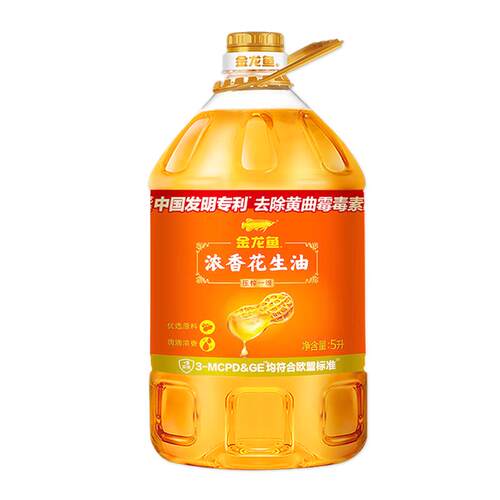金龙鱼浓香花生油4L/大桶装物理压榨一级纯正花生油植物油食用油