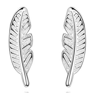 一根小羽毛纯银999耳钉女养耳洞防过敏耳饰小众简约款耳环送闺蜜