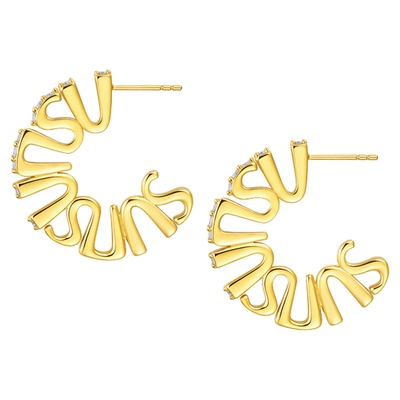 sunshifen轻奢镀金铜合金耳饰