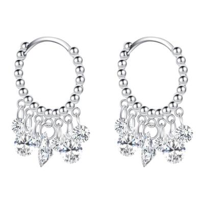 摩典925银奢华满钻闪亮气质耳圈