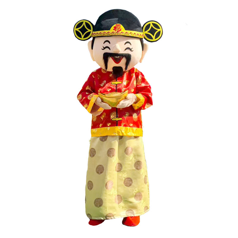 财神爷卡通人偶服装喜庆头套新年福禄寿星行走吉祥道具服庆典宣传
