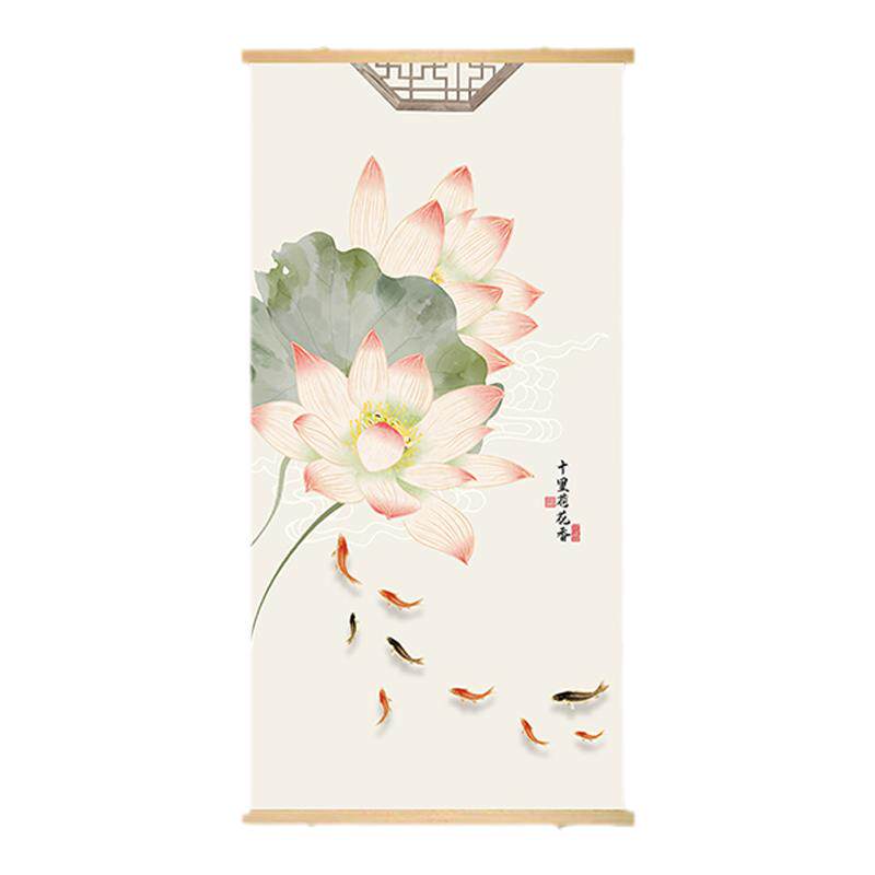 玄关入户一件定制挂画简约新中式