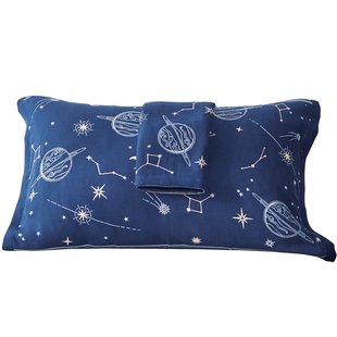 罗莱家纺床上用品学生宿舍经典格纹全棉防滑纱布枕巾纯棉A类标准