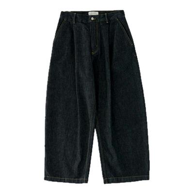 【官方正品】STUDIO NICHOLSON男士PUCH单褶宽松长裤牛仔裤
