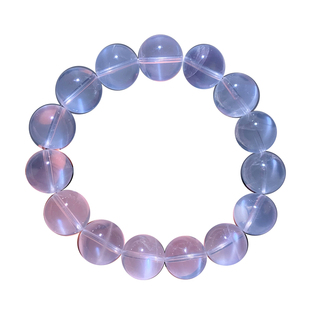 天然月光奶白晶手链冰透白色水晶手串饰品一物一图礼物男女清新款