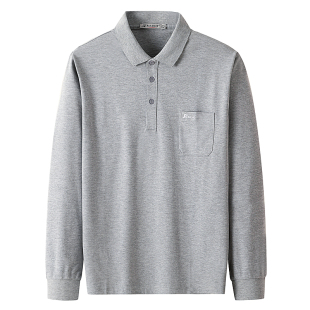 中年男士打底衫爸爸纯棉上衣中老年人长袖t恤男装春秋款全棉秋衣