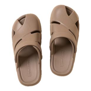 花园包头拖鞋女士夏季室内居家厚底防滑不臭脚两穿沙滩凉拖可外穿