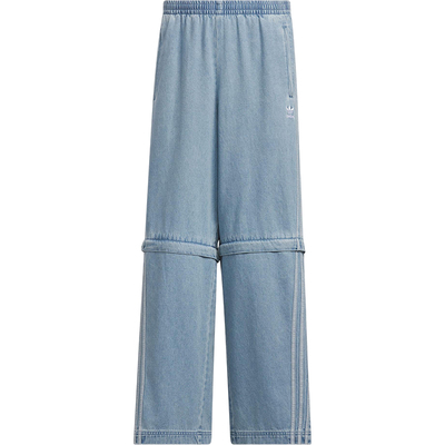 Adidas/阿迪达斯正品三叶草男女同款三条纹阔腿牛仔长裤KB6415