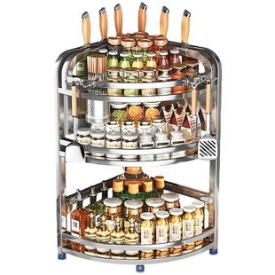 不锈钢厨房多功能置物架调味品调料架厨房用具壁挂三角架收纳架子