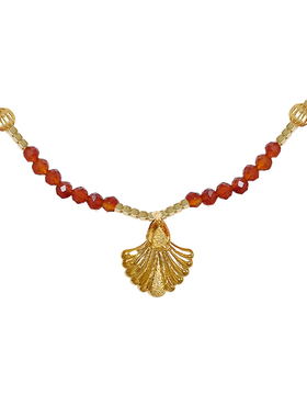 ATELIERSO 26SS 新年礼物｜扇形红玛瑙串珠项链