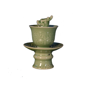 耀州青瓷公道杯龙头杯七分杯戒盈贪心杯茶酒具器陕西仿古手工特色