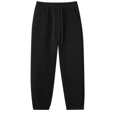 快鱼2025年冬男士加绒休闲束脚裤欧棉绒抗风保暖简单百搭显瘦长裤