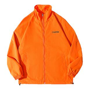 胖子日系立领夹克男大码宽松开衫上衣褂子休闲运动高街外套春秋季