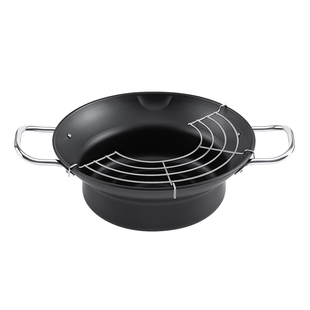 油炸锅家用小炸锅专用防溅油炸锅厨房省油虑油控油炸油锅平底锅