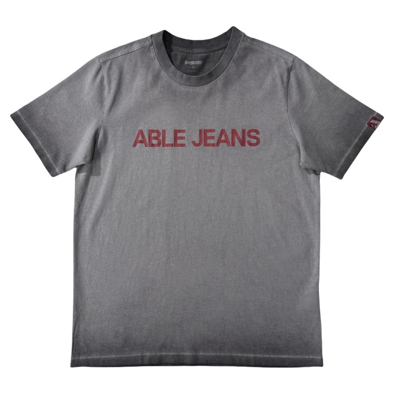 ABLEJEANS扎染渐变做旧纯棉T恤