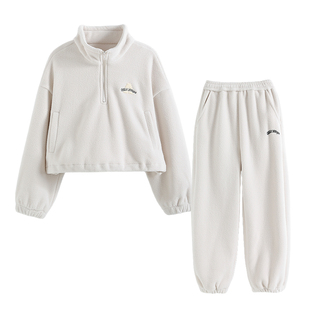 LD童装儿童摇粒绒运动套装秋冬2026新款加绒加厚两件套女童冬装