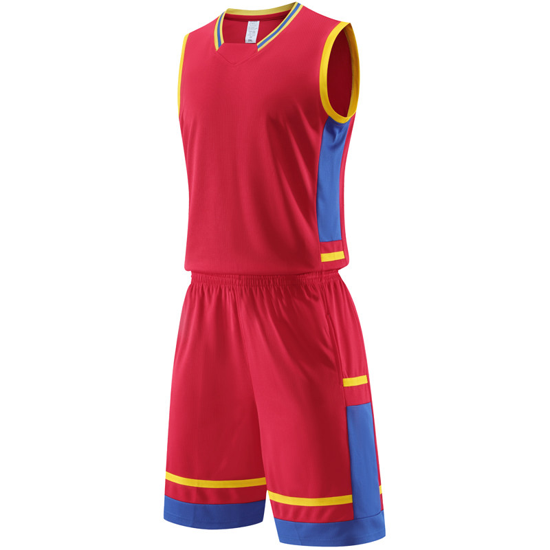 成人儿童篮球服套装球衣夏季背心比赛训练队服定制印字 606红色