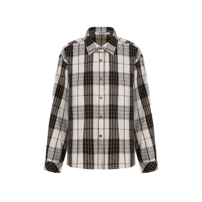 范洛小众设计感大格纹休闲衬衫