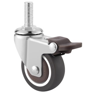 脚轮丝杆万向轮手推车1寸1.25寸1.5寸2寸M6M8M10橡胶静音滑轮轮子