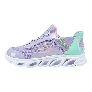 Skechers斯凯奇女童云感闪穿鞋一脚蹬网面透气轻便运动鞋319055L