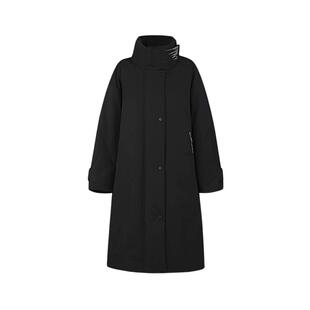 【商场同款】sdeer圣迪奥女时尚高领印花宽松长款羽绒服S25482411