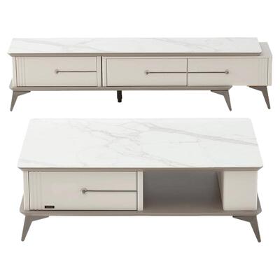 全友家居现代简约岩板餐桌