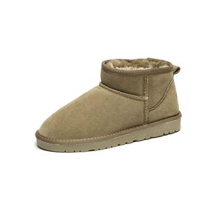 周冬雨同款雪地靴女冬加绒短筒短靴加厚牛皮防滑棉鞋棉靴保暖冬鞋