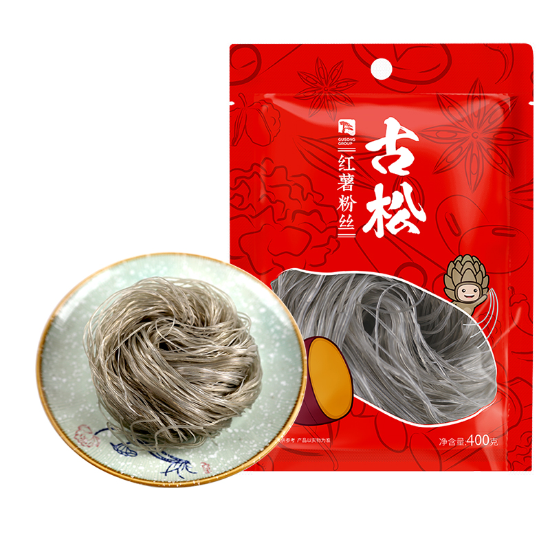 古松方便食品 红薯粉丝400g*3包 干货粉条火锅食材 二十年品牌