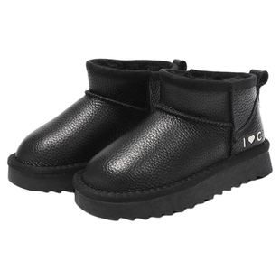千百度儿童雪地靴女宝宝冬季加绒加厚大棉鞋女童棉靴男童冬天棉鞋