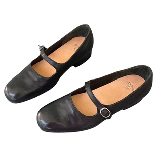 Mantova曼托瓦手工鞋女鞋圆头复古玛丽珍鞋一字扣真皮女鞋