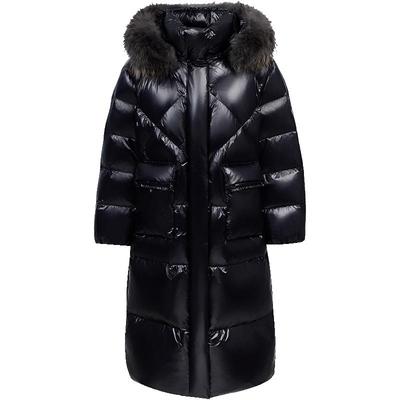 ONLY连帽毛领保暖长款羽绒服