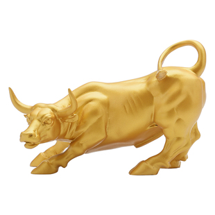 铜牛摆件纯黄铜生肖牛气冲天铜华尔街旺市牛转乾坤客厅办公室摆设