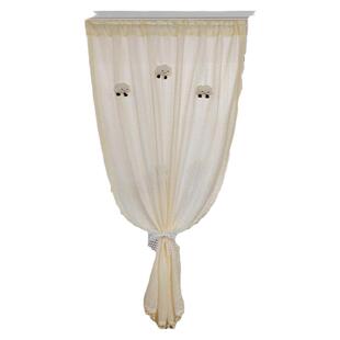 门帘免打孔隔断帘卫生间厨房女生卧室遮挡纱帘防窥通风伸缩杆法式