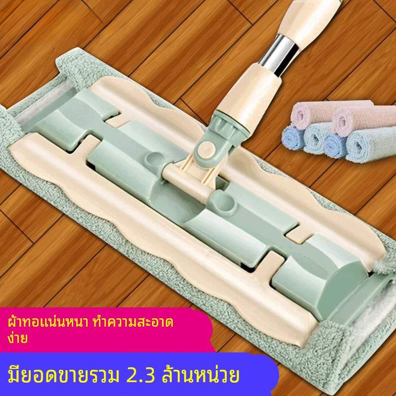 懒人平板拖把家用一拖净干湿两用地板拖布拖地神器净夹抹布墩布