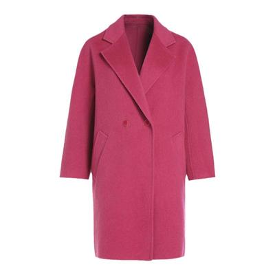 乔万尼中长款红色毛呢外套