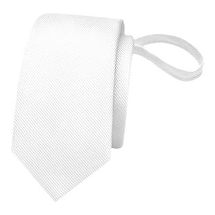 白色领带男学院风免打结拉链式衬衫女时尚细纹易拉得纯色懒人潮酷