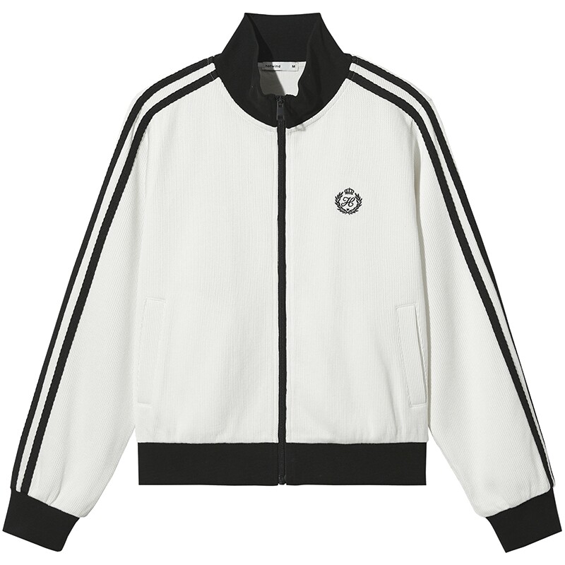 热风女士卫衣拉链开衫卫衣轻薄外套2026年春季新款运动风撞色卫衣